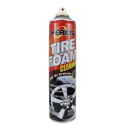 HERIOS 650 Ml Rich Foam Tire Foam Cleaner Strong Clean Tire Foam Cleaner Tire Shine Spray