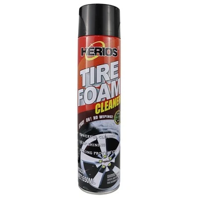 HERIOS 650 Ml Rich Foam Tire Foam Cleaner Strong Clean Tire Foam Cleaner Tire Shine Spray