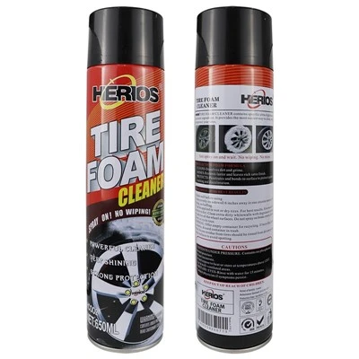 HERIOS 650 Ml Rich Foam Tire Foam Cleaner Strong Clean Tire Foam Cleaner Tire Shine Spray
